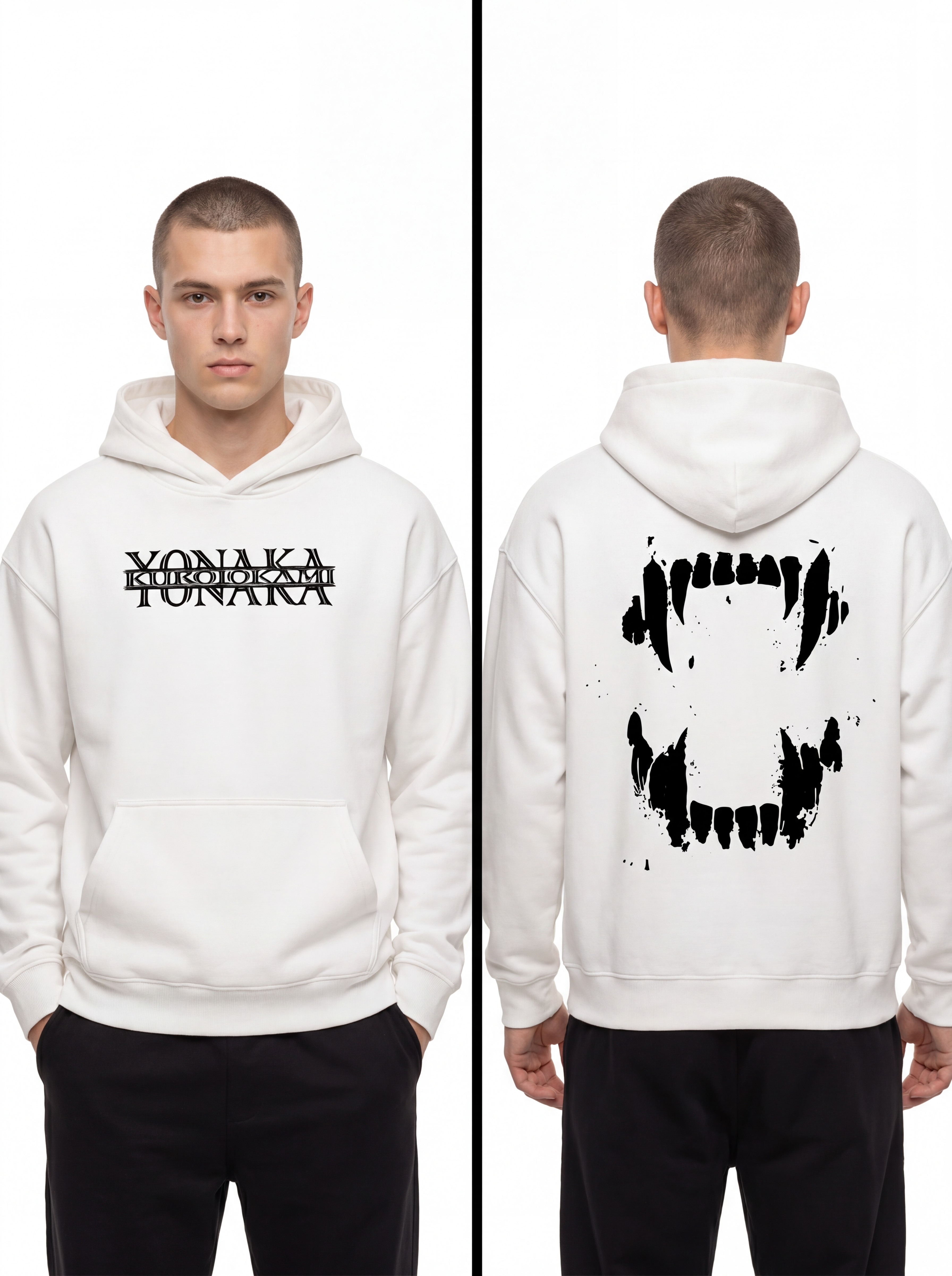 Kuroi Okami White Hoodie